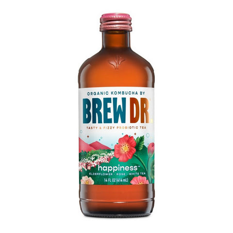Brew Dr Kombucha, Organic Happiness Kombucha, 14 Oz (Case Of 12)