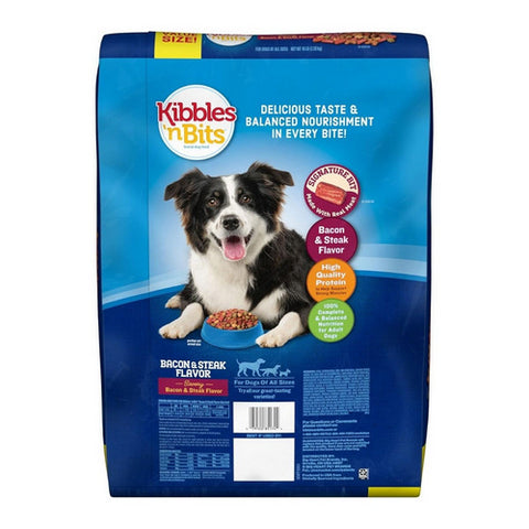 Kibbles N Bits, Bacon And Steak Flavor Dry Dog Food, 16 Lbs