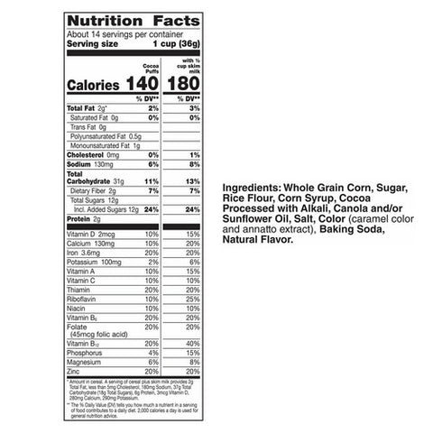 General Mills, General Mills Family Size Cocoa Puffs Cereal, 18.1 Oz (Case Of 14)