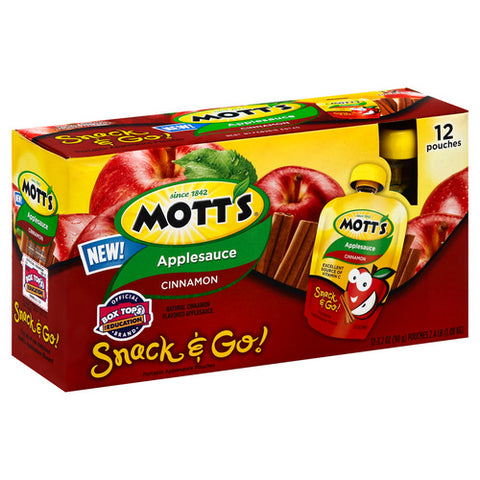 Mott's, Cinnamon Applesauce Pouches, 38.4 Oz (Case Of 4)