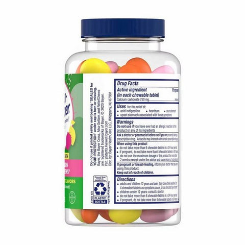Alka-Seltzer, Extra Strength Heartburn Reliefchews Assorted Fruit, 66 Count (Case Of 3)
