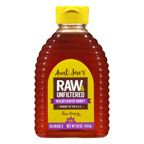Aunt Sue's, Wildflower Honey Raw And Unfiltered, 16 Oz (Case Of 8)