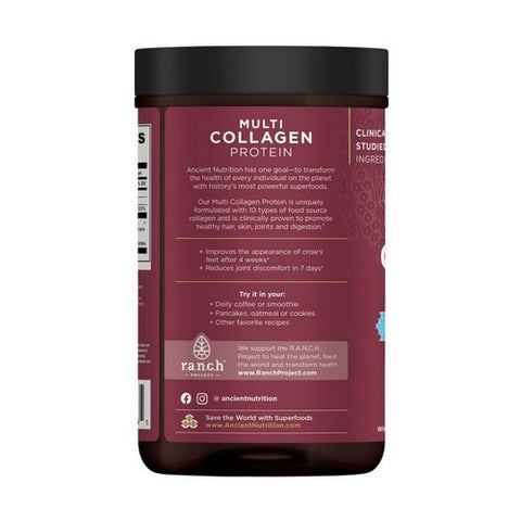 Ancient Nutrition, Multi Collagen Protein Vanilla, 8.9 Oz