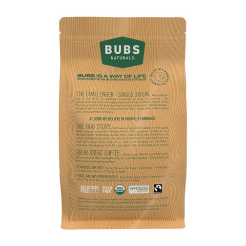 Bubs Naturals, Challenger Coffee Medium Roast Ground, 12 Oz