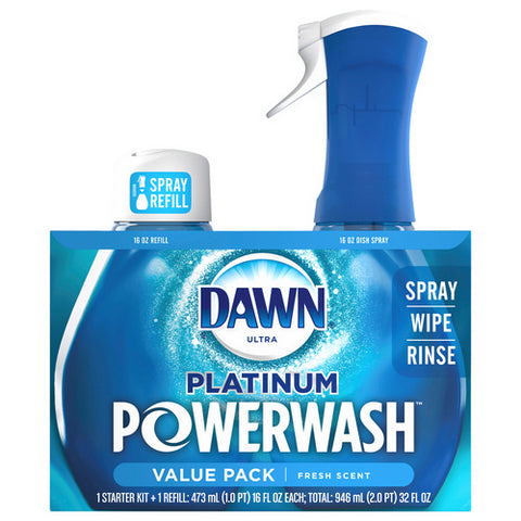 Dawn, Platinum Powerwash Dish Spray Dish Soap Fresh Scent Bundle 1 Starter Kit Plus 1 Refill, 32 Oz (Case Of 3)