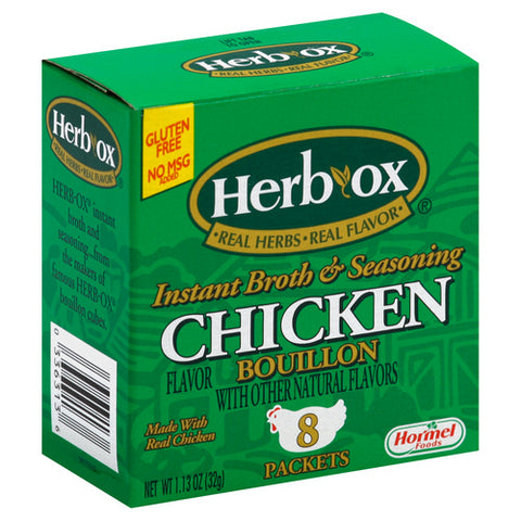 Herb Ox, Bouillon Packets Chicken Instant Broth And Seasoning, 1.13 Oz (Case Of 12)