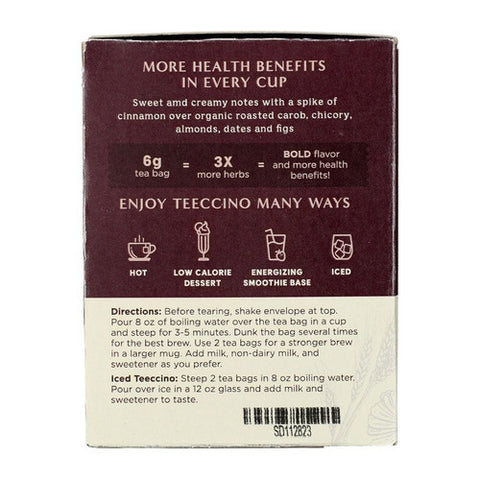 Teeccino, Snickerdoodle Chicory Herbal Tea, 10 Bags