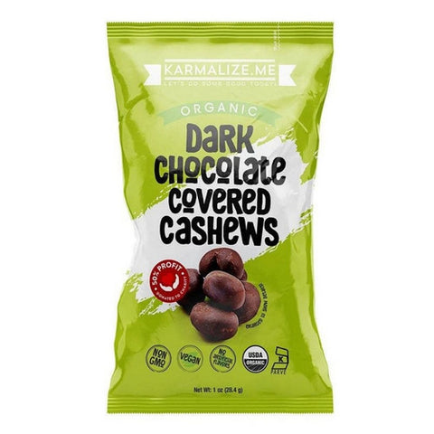 Karmalize.Me, Vegan Dark Chocolate Covered Cashews, 1 Oz