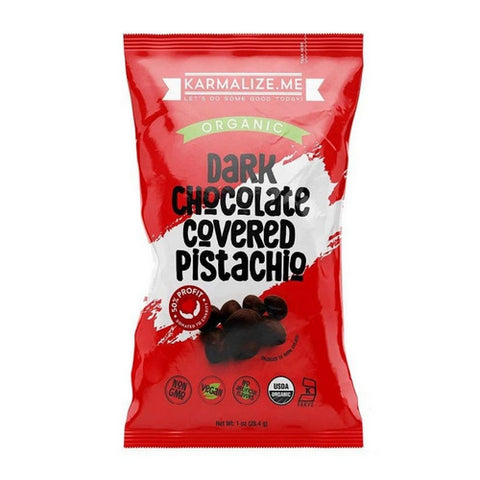 Karmalize.Me, Vegan Dark Chocolate Covered Pistachios, 1 Oz