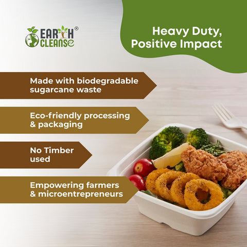 Earth Cleanse, Bagasse 4-Inch Square Bowls, Pack of 50 (5.4 Oz)