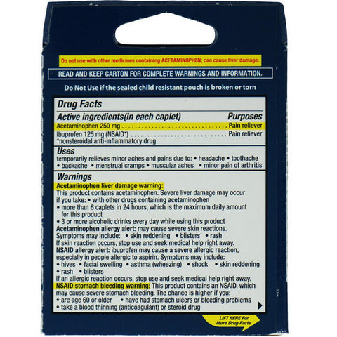 Advil, Dual Action Acetaminophen And Ibuprofen Caplets Trial Size, 4 Count (Case Of 6)