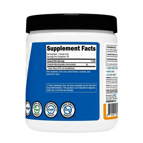 Nutricost, Performance Creatine Monohydrate Mandarin Orange, 300 Grams