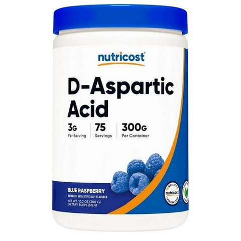 Nutricost, D-Aspartic Acid Powder Blue Raspberry, 300 Grams