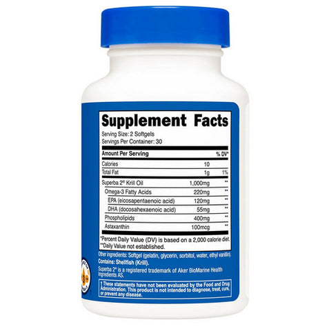 Nutricost, Krill Oil Softgels, 500 Mg, 60 Count