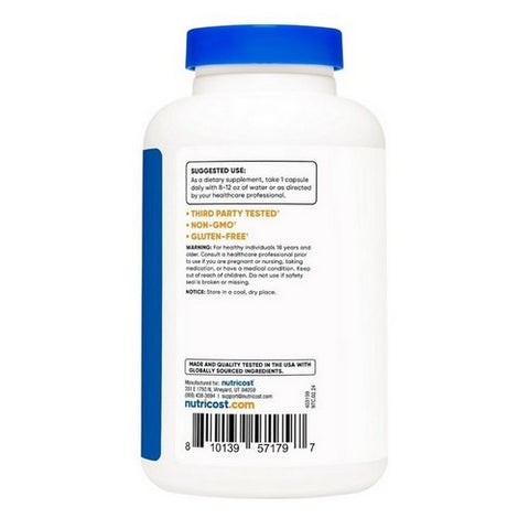 Nutricost, L-Arginine L-Ornithine Capsules, 750 Mg, 180 Count