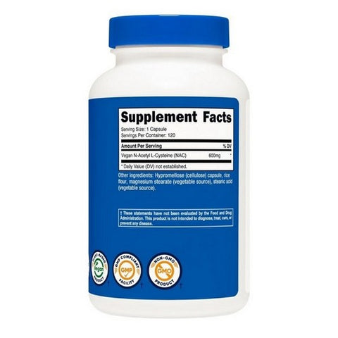 Nutricost, N-Acetyl L-Cysteine NAC Capsules, 600 Mg, 120 Count