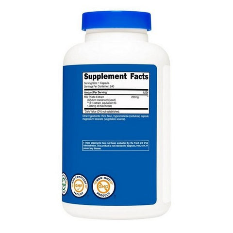 Nutricost, Milk Thistle Capsules, 1000 Mg, 240 Count