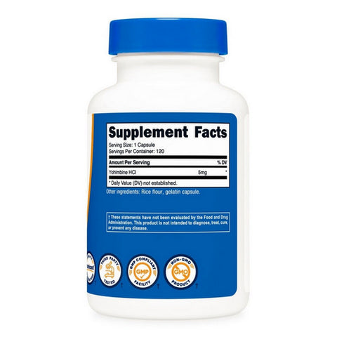 Nutricost, Yohimbine HCL Capsules, 5 Mg, 120 Count