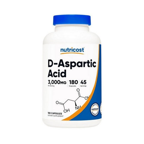 Nutricost, D-Aspartic Acid Capsules, 3000 Mg, 180 Count