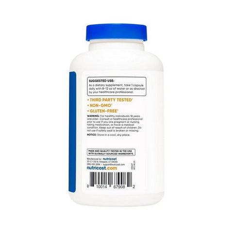 Nutricost, Acetyl L-Carnitine Capsules, 500 Mg, 180 Count