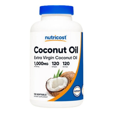 Nutricost, Coconut Oil Softgels, 1000 Mg, 120 Count