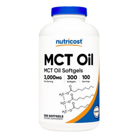 Nutricost, MCT Oil Softgels, 3000 Mg, 300 Count