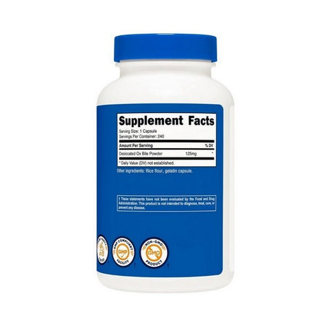 Nutricost, Ox Bile Capsules, 125 Mg, 240 Count