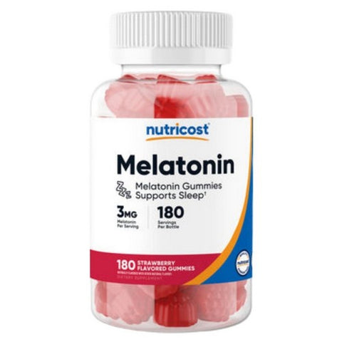 Nutricost, Melatonin Gummies, 3 Mg, 180 Count