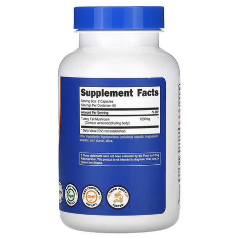 Nutricost, Turkey Tail Mushroom, 600 Mg, 120 Caps