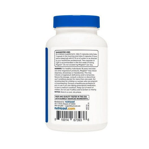 Nutricost, Magnesium L-Threonate Magtein, 2000 Mg, 120 Count