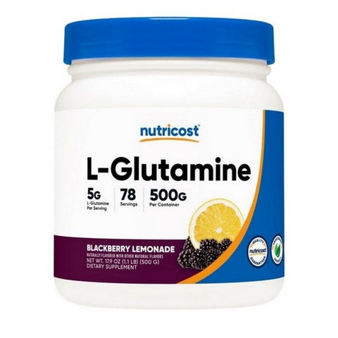 Nutricost, L-Glutamine Powder Blackberry Lemonade Stevia, 500 Grams