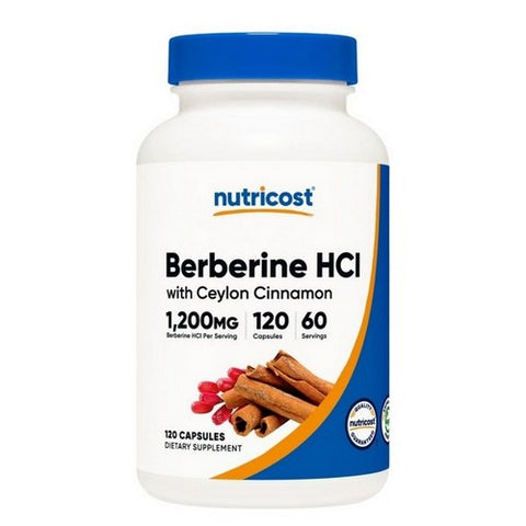 Nutricost, Berberine HCL With Ceylon Cinnamon Capsules, 1200 Mg, 120 Count