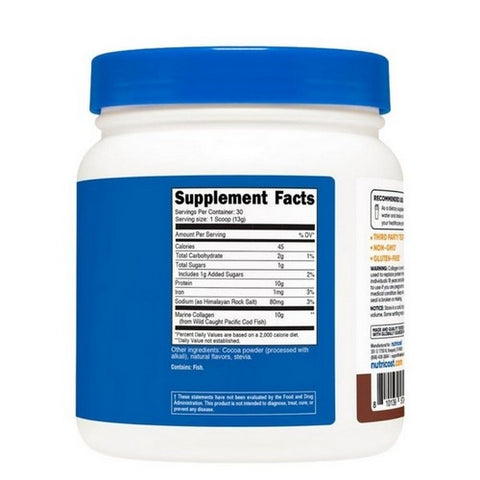 Nutricost, Marine Collagen Powder Chocolate Wild-Caught, 30 Serving