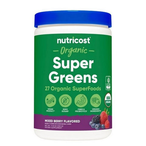 Nutricost, Organic Super Greens Powder Mixed Berry, 10 Servings