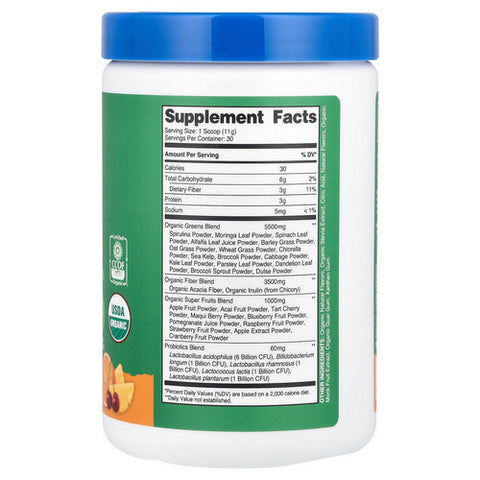 Nutricost, Super Greens Powder Orange Sunrise Organic, 30 Serving