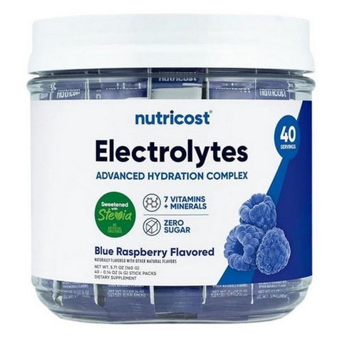 Nutricost, Electrolytes Hydration Complex Stickpacks Blue Raspberry, 40 Sticks