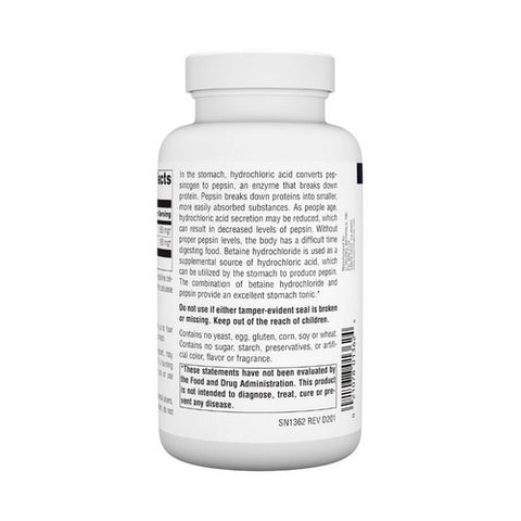 Source Naturals, Betaine Hcl, 180 Tabs