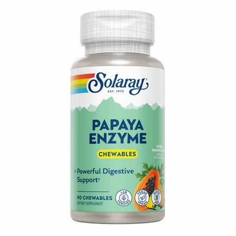 Solaray, Papaya Enzyme Natural Pineapple, 90 Chewable Tablets