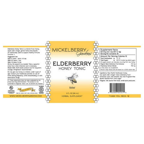 Mickelberry Gardens, Elderberry Honey Tonic, 8 Oz