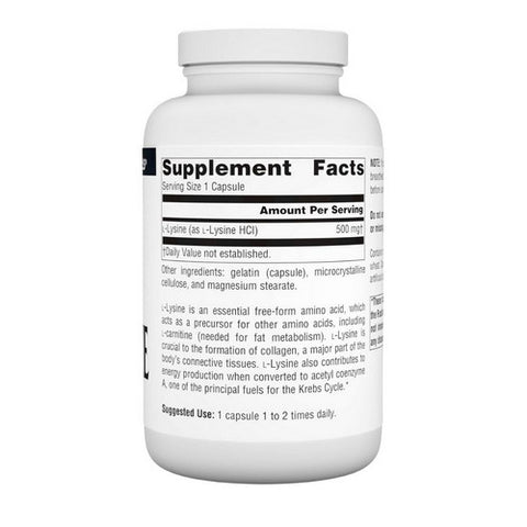 Source Naturals, L-Lysine, 500 MG, 200 Caps