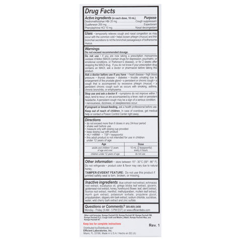 Rompe, Rompe Pecho Dm Cough Honey, 6 Oz