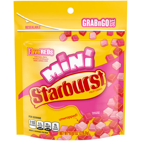 Starburst, Minis Favereds Fruit Chews Candy, 8 Oz (Case Of 8)
