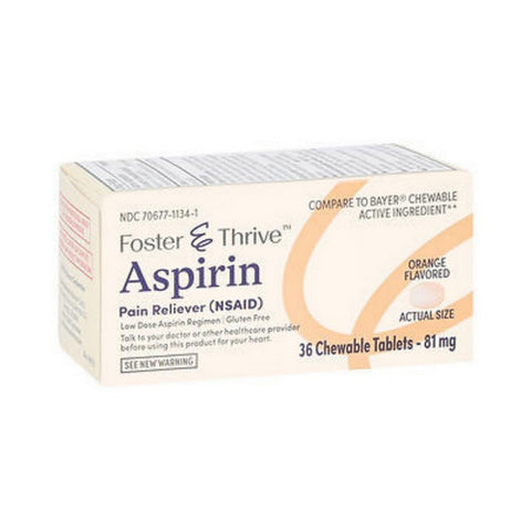 Adult Aspirin Chewable 36 Tabs by Foster And Thrive
