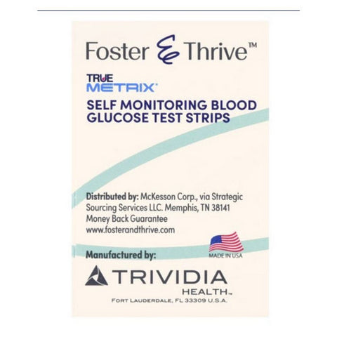 Foster And Thrive, True Metrix Self Monitoring Blood Glucose Test Strips, 100 Count
