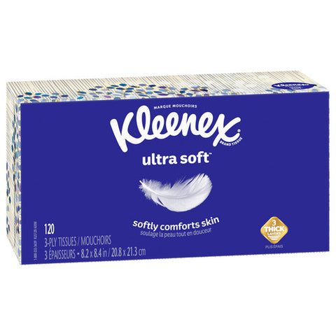 Kleenex, Ultra Soft Facial Tissue White, 120 Count (Case Of 24)