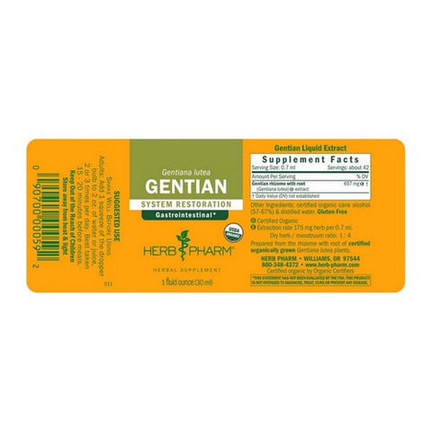 Herb Pharm, Gentian Extract, 1 Oz