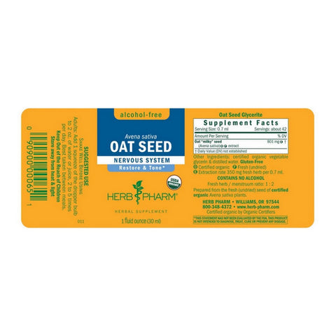 Herb Pharm, Oat Seed Alcohol-Free, 1 Oz