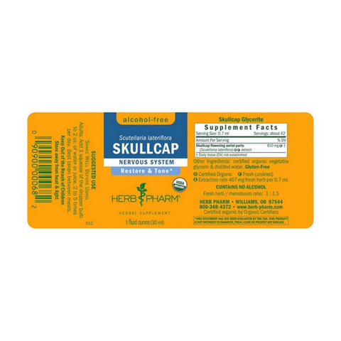 Herb Pharm, Skullcap Glycerite, 1 Oz