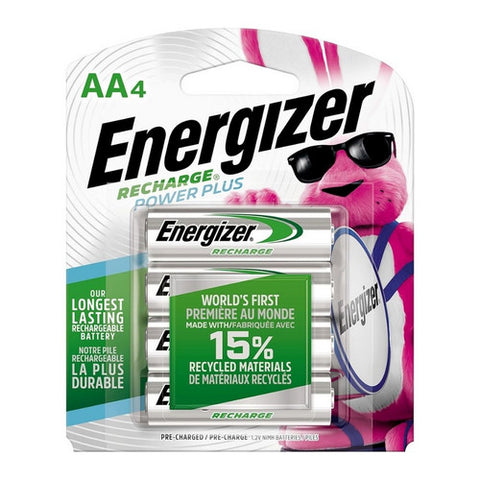 Energizer, Recharge Power Plus Pre-Charged NiMH Batteries AA, 4 Count