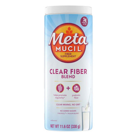 Metamucil, Clear Fiber Blend Powder Unflavored, 11.6 Oz